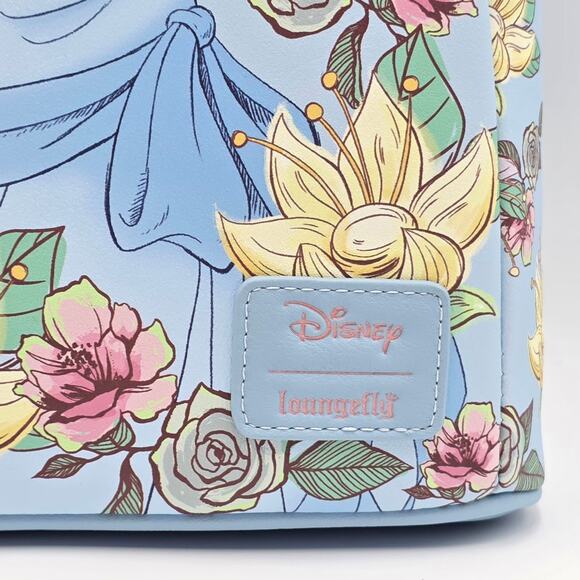 Loungefly Disney The Princess And The Frog Tiana Blue Floral Mini Backpack Bag - Picture 7 of 7